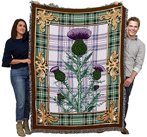 Pure Country Weavers Scotland - National Flower The Flowering Thistle Blanket - Gift Tapestry Throw - Woven from Cotton - Made in the USA (72x54) - color: Scotland Thistle, size: 72" x 54"