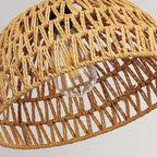 Boho Pendant Light Plug in: Rattan Hanging Lamp with 14.7ft Plug in Cord, Adjustable Height Hand Woven Hanging Light Fixture for Living Room, Bedroom, Dining Room, Kitchen, E26 No Bulb