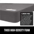 GORILLA GRIP Extra Thick Patent Pending Supportive Foam Kneeling Pad, 2 PK, Large Cushion Knee Pads for Gardening, Baby Bath, Dirt and Water Resistant, Workout, Garden Supplies, 17.5x11, Charcoal