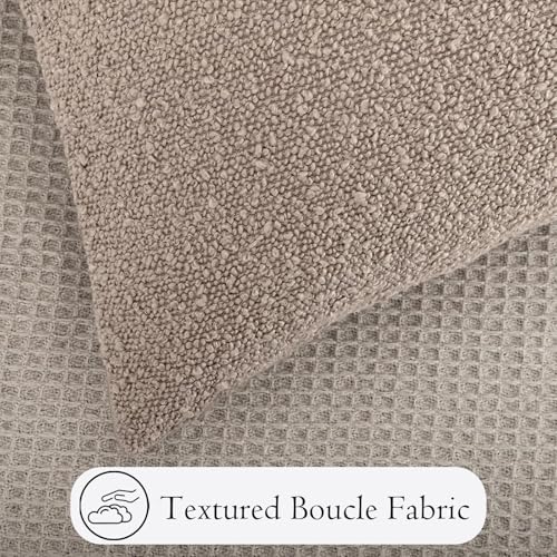 JoraLion Boucle Lumbar Pillow Cover 14x26 inch, Khaki Textured Throw Pillow Cover Cushion Case for Sofa Bed Couch Living Room, Pack of 1 (Cover Only) - color: Khaki, size: 26" x 14" (Pack of 1)