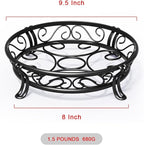 Yimobra Metal Plant Stand for Outdoor Indoor, Heavy Duty Flower Pots Holder Rustproof Wrought Iron Planter Stands Garden Round Supports Rack for Planter 9.5 Inches, Bronze Black