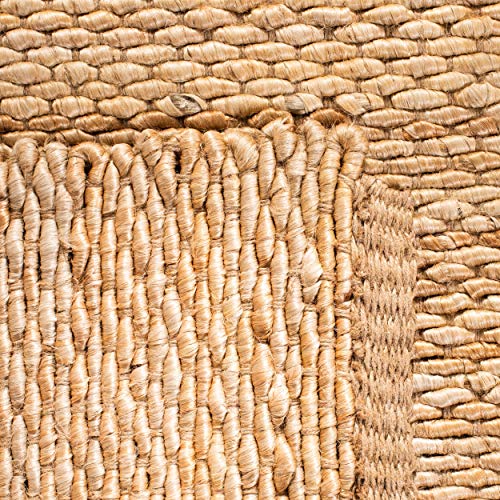 SAFAVIEH Natural Fiber Collection Area Rug - 6' Square, Natural, Handmade Jute, Ideal for High Traffic Areas in Living Room, Bedroom (NF459A) - size: 6' x 6' (Square)