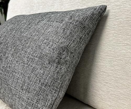 Aiking Home Imitation Burlap Lumbar Pillow Cover 12x18 Inch Vintage Faux Linen Rustic Natural Look, 1 Piece Elegance Farmhouse Style Accents Pillow Case for Indoor Use, Gray - color: Gray, size: 18" x 12" (Pack of 1)