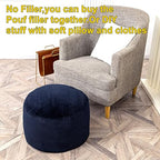 Asuprui Pouf Ottoman Unstuffed Ottoman Foot Rest No Filler Foot Stool 20x20x12 Inches Fuzzy Chair Floor Pouf Chair with Storage for Living Room Bedroom Navy Blue - color: Navy Blue