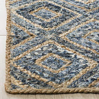 SAFAVIEH Cape Cod Collection Area Rug - 5' x 8', Natural & Blue, Handmade Flat Weave Diamond Braided Jute & Denim, Ideal for High Traffic Areas in Living Room, Bedroom (CAP354A) - color: Natural/Blue, size: 5' x 8' (Rectangular)