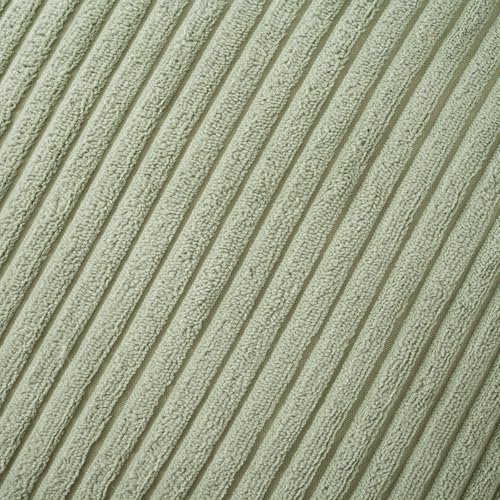 Volcanics Set of 4 Sage Green Corduroy Decorative Couch Throw Pillow Covers 18x18 Inch, Western Modern Farmhouse Striped Cushion Cases, Soft Boho Square Accent Pillow Covers for Home Sofa - color: Sage Green, size: 18" x 18" (Pack of 4)
