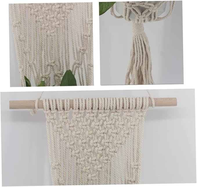 BESPORTBLE Hanging Cotton Flower Holder with Bohemian Tapestry Design Durable Macrame Succulent Pot for Indoor and Outdoor Use for Home and Office Decoration