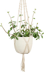 Scheurich Corteza Sky Pimienta Ceramic 6.1" Hanging Planter – with 35.4" Macramé Hanger - Waterproof - Boho Decorative Hanging Basket for Indoor Plants, Succulents&Flowers - Made in Germany - 0.7 gl