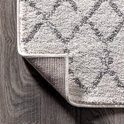 JONATHAN Y Boho Vintage Diamond Cream/Gray Square Area Rug 3X3 ft, Moroccan Hype for Living Room, Bedroom, Kitchen, Office, Easy-Cleaning, High Traffic, Pet-Friendly, Non-Shedding (MOH101B-3SQ) - color: Cream/Gray, size: 3' x 3' (Square)