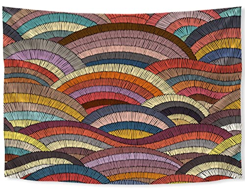 Pro-Graphx Tapestry For Bedroom Aesthetic- Made in the USA From Recycled Fabric Boho Wall Decor Aesthetic Room Decor Wall Art Dorm Decorations- 53 inch by 70 inch - Embroidery Pattern