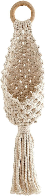 Macrame Plant Hangers, Hand Woven Wall Hanging Bohemian Jute Fruit Vegetable Basket Cotton Rope Hanging Planter Basket for Flower Pot Patio Plant Holder