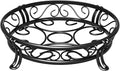 Yimobra Metal Plant Stand for Outdoor Indoor, Heavy Duty Flower Pots Holder Rustproof Wrought Iron Planter Stands Garden Round Supports Rack for Planter 10.3 Inches, Bronze Black