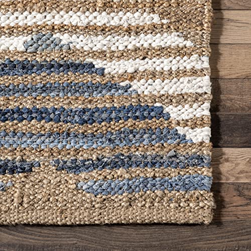 nuLOOM Hand Braided Marla Denim And Jute Diamonds Area Rug, 5x8, Off-white - color: Marla Off-white, size: 5' x 8' (Rectangular)