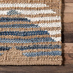 nuLOOM Hand Braided Marla Denim And Jute Diamonds Area Rug, 5x8, Off-white - color: Marla Off-white, size: 5' x 8' (Rectangular)