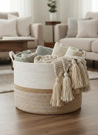 Bellar XXX Large Rope Basket,Shelf Storage Baskets for Organizing,Round Decorative Box for Kids,Woven Rope Storage Snack Storage Area Decorative Boxes Aesthetic -21.7’’*21.7’’*13.8''