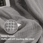 Simple&Opulence Cotton Muslin Throw Blanket for Bed, Couch, Knit Woven Gauze Blanket with Tassels, Soft Lightweight Cozy Pre-Washed Breathable Farmhouse Decoration for All-Season (Grey)