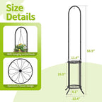 BMOSU Plant Stand with Hooks Indoor Outdoor Corner Tall Plant Stand Heavy-Duty Metal 3-Tier Plant Shelf Holder Rack for Patio Garden Balcony Living Room Bedroom(circular Black)