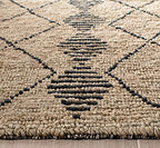 SAFAVIEH Bohemian Collection 2'6" x 8' Beige / Black BOH703Z Handmade Moroccan Tribal Jute Runner Rug - size: 2'6" x 8' (Runner)