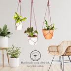 Set of 3 Macrame plant hanger for pots 4-10” live plants indoor and outdoor decor hanging plant holder Boho décor Plant stand Indoor plant shelf for Hanging planter for plant pots (Enchanted Garden)