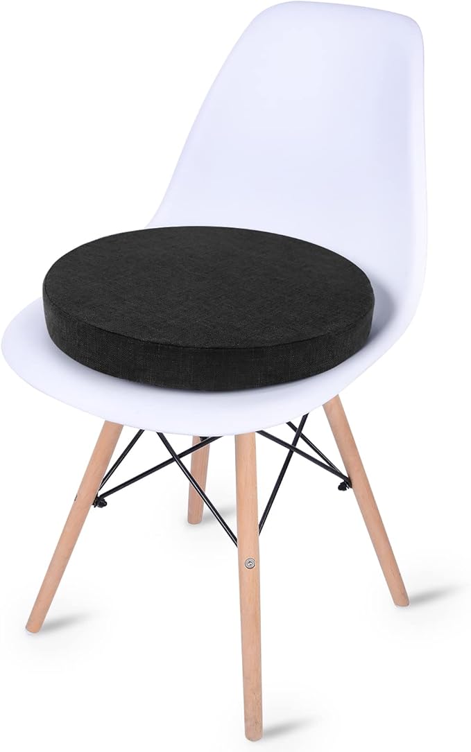 Tromlycs Round Chair Seat Cushion Pad 16 inch for Circle Stool Chairs Non Slip Decorative Foam Cushion Pillow, 1 Piece, 16 x 16 inches, Black