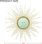 MAIKAILUN 24'' Gold Sunburst Wall Mirror Boho Home Decor Mordern Round Hanging Wall Art for Living Room/Bedroom/Bathroom/Entryway