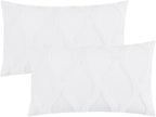decorUhome Spring Throw Pillow Covers 12x20 Inch Set of 2, Soft Plush Faux Fur Wool Lumbar Pure White Accent Couch Pillow Covers for Modern Farmhouse Bed Sofa Living Room