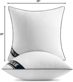 MIULEE 26x26 Euro Pillow Inserts Set of 2 Throw Pillows 26 Inch Premium Down Alternative Pillow Inserts Decorative Pillow Stuffer for Sofa, Couch (26x26 inch, Set of 2)
