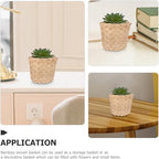 PRETYZOOM Mini Woven Storage Basket 6Pcs Bamboo Basket for Home Organization Tabletop Fruit Flower Container Portable Decorative