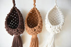Macrame Basket Decor Set of 3 Boho Basket Decor for Home Macrame Wall Hanging Storage Baskets for Living Room, Bedroom, Entryway Handmade Boho Art, Rustic Home Decor ﻿