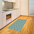 Lunarable Vintage Area Rug, Nostalgic Flower Composition with Swirls Curves Petal and Foliage Silhouettes, Flat Woven Accent Rug for Living Room Bedroom Dining Room, 2' 6" x 5', Turquoise Brown