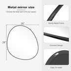 WallBeyond Asymmetrical Mirror, Irregular Wall Mirror, Abstract Wall Mirrors Decorative for Bedroom Living Room Entryway Hall, Unique Wall Mirror 28" H x 26" W, Black
