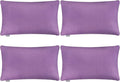 Thmyo 4-Pack 100% Cotton Lumbar Comfortable Solid Decorative Throw Pillow Case, Rectangle Cushion Cover Pillowcase Sublimation Blank Pillow Covers DIY Throw Pillowcase(12x20inch/30x50cm, Purple)