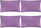 Thmyo 4-Pack 100% Cotton Lumbar Comfortable Solid Decorative Throw Pillow Case, Rectangle Cushion Cover Pillowcase Sublimation Blank Pillow Covers DIY Throw Pillowcase(12x20inch/30x50cm, Purple)