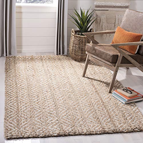 SAFAVIEH Natural Fiber Collection Accent Rug - 2' x 3', Natural & Ivory, Handmade Boho Farmhouse Woven Jute, Ideal for High Traffic Areas in Entryway, Living Room, Bedroom (NF185A) - size: 2' x 3' (Rectangular)