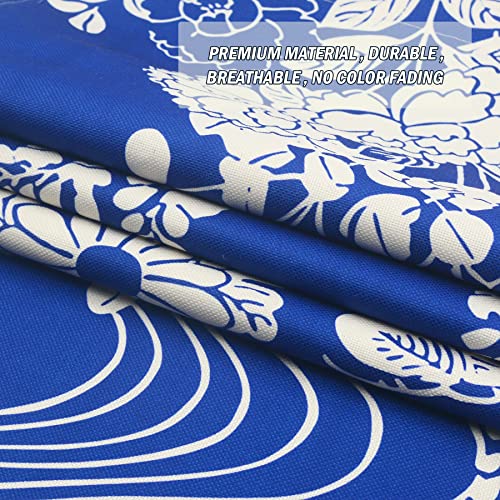 LIGICKY Japanese Style Noren Doorway Curtains Thick Cotton Linen Long Type Printed Door Hanging Tapestries for Home Decoration 33.5 x 47.2 inch, Blue (Chrysanthemum) - color: Chrysanthemum, size: 33.5"W x 47.2"L (Pack of 1)
