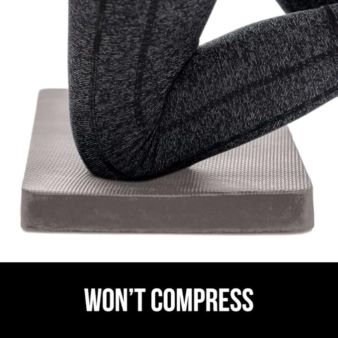 GORILLA GRIP Extra Thick Patent Pending Supportive Foam Kneeling Pad, Large Cushion Knee Pads for Gardening, Baby Bath Time, Dirt and Water Resistant, Workout and Garden Supplies, 17.5x11, Gray