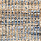 SAFAVIEH Cape Cod Collection Accent Rug - 3' x 5', Natural & Blue, Handmade Flat Weave Coastal Braided Jute, Ideal for High Traffic Areas in Entryway, Living Room, Bedroom (CAP352A) - size: 3' x 5' (Rectangular)