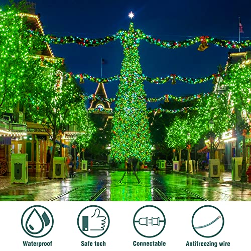 Hopolon St. Patrick's Day Mini String Lights, 2PACK 50Count 13Feet Incandescent Bulb Waterproof Green Fairy Lights Plug in for Indoor Outdoor Halloween Party Patio Christmas Decor,Green - color: Green,Green Wire, size: 2PACK, 50 count