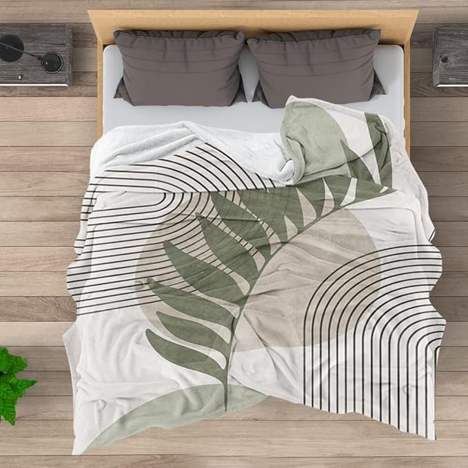Boho Mid Century Throws Blankets Beige Yellow Modern Abstract Throw Blankets Minimalist Sun Boho Geometric Aesthetic Soft Warm Bed Bedding Women Blankets for Couch Bedroom Office 40"x50"
