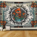 Cohpoh Burning Sun Tapestries Hippie Eyes Tapestry Mandala Vines Moon Phase Tapestry Wall Hanging for Room(51.2 x 59.1 inches)