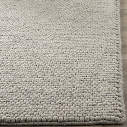 SAFAVIEH Natura Collection Accent Rug - 2' x 3', Silver, Handmade Wool Blend, Textured Design, Ideal for Hallway, Bedroom, Foyer (NAT620C) - color: Silver, size: 2' x 3' (Rectangular)