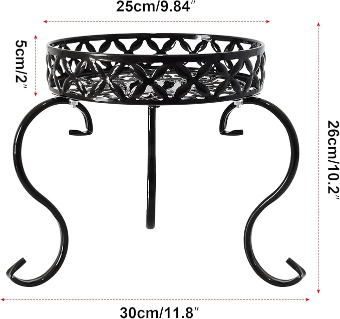TLBTEK 2Pcs Planter Stand,Metal Round Potted Plant Stands Indoor&Outdoor Multiple ,Modern Flower Pot Stand Holder Rack Planter Display for Home,Kitchen,Patio,Garden, Corner, Balcony and Bedroom