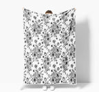 Floral Throw Blanket, Botanical Floral Blanket, Soft, Flannel, Warm, Boho Floral Bed Blanket All Season Flower Throw Blanket for Couch Bedroom Living Room, Black 50X60 Inch