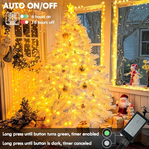 480LED 176FT Connectable String Lights Indoor Outdoor Clear Wire | Warm White Christmas Lights | Twinkle Fairy Light Plug in with Timer for Bedroom Classroom Wedding Tree Patio Decor (2 Pack) - color: Warm White, size: 240LED 2 Pack