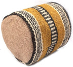 Jute Planter Basket Modern Woven Basket for 5" Flower Pot Floor Indoor Planters, 6" x 6" Storage Organizer Rustic Home Decor, Boho Storage Earth-Friendly Planter (6x6 inches, Yellow Stripe 6)