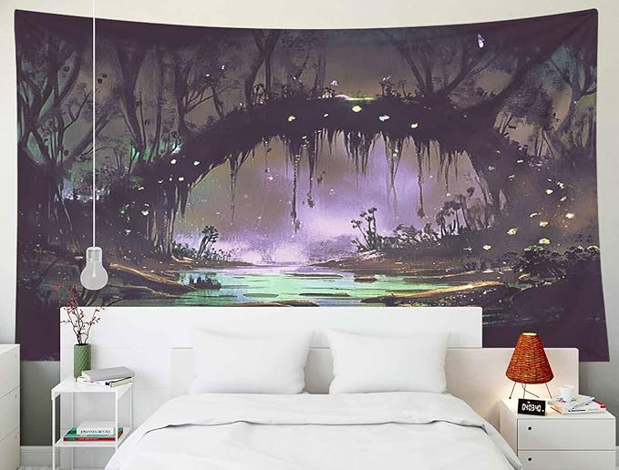 EMMTEEY Horror Tapestry Halloween Tree 60X50 Inch Ceiling Tapestry Wall Art Hanging Tapetries for Bedroom Living Room Dorm Décor