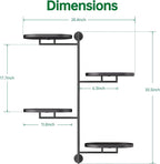 Rotating Window Shelves for Multiple Plants Indoor,4-tier Metal Corner Black Plant Stand Holder Floating Hanger Shelf for Wall，Windows Sill Gifts for Planter Lover to Enhance Home Decor