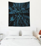 EMMTEEY Starry Night Wall Tapestry - Forest in Night Sky with Stars and Clouds - Bedroom 50x60 Inches for Families