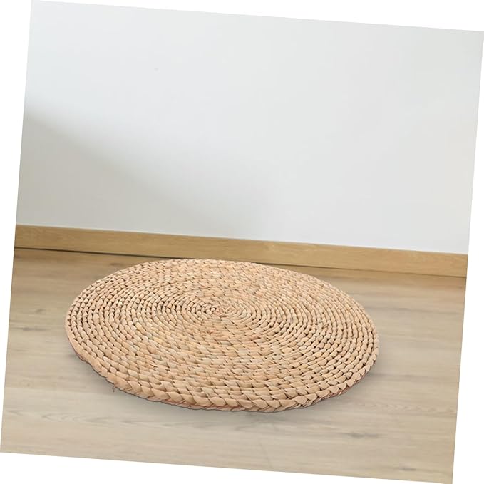 YARNOW Woven Floor Pillow Woven Seating Mat Meditation Cushion for Bedroom Rustic Decor