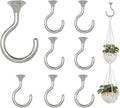 8 Sets Heavy Duty Swag Ceiling Hooks 2.4 Inch, Chrome Finish, Holds Up to 30lbs, for Hanging Plants & Lights, Easy Install on Wood, Concrete & Drywall (Chrome)